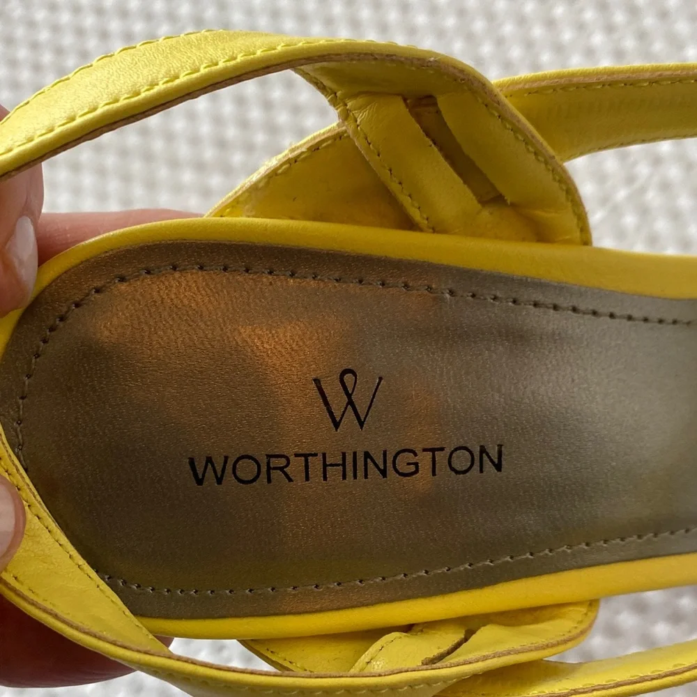 Worthington Yellow Strappy Heels Size 8.5M